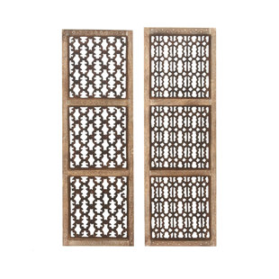 Modern Contemporary Carved Wood Wall Panels Allmodern 2 Piece Wood Carved Wall Décor Set