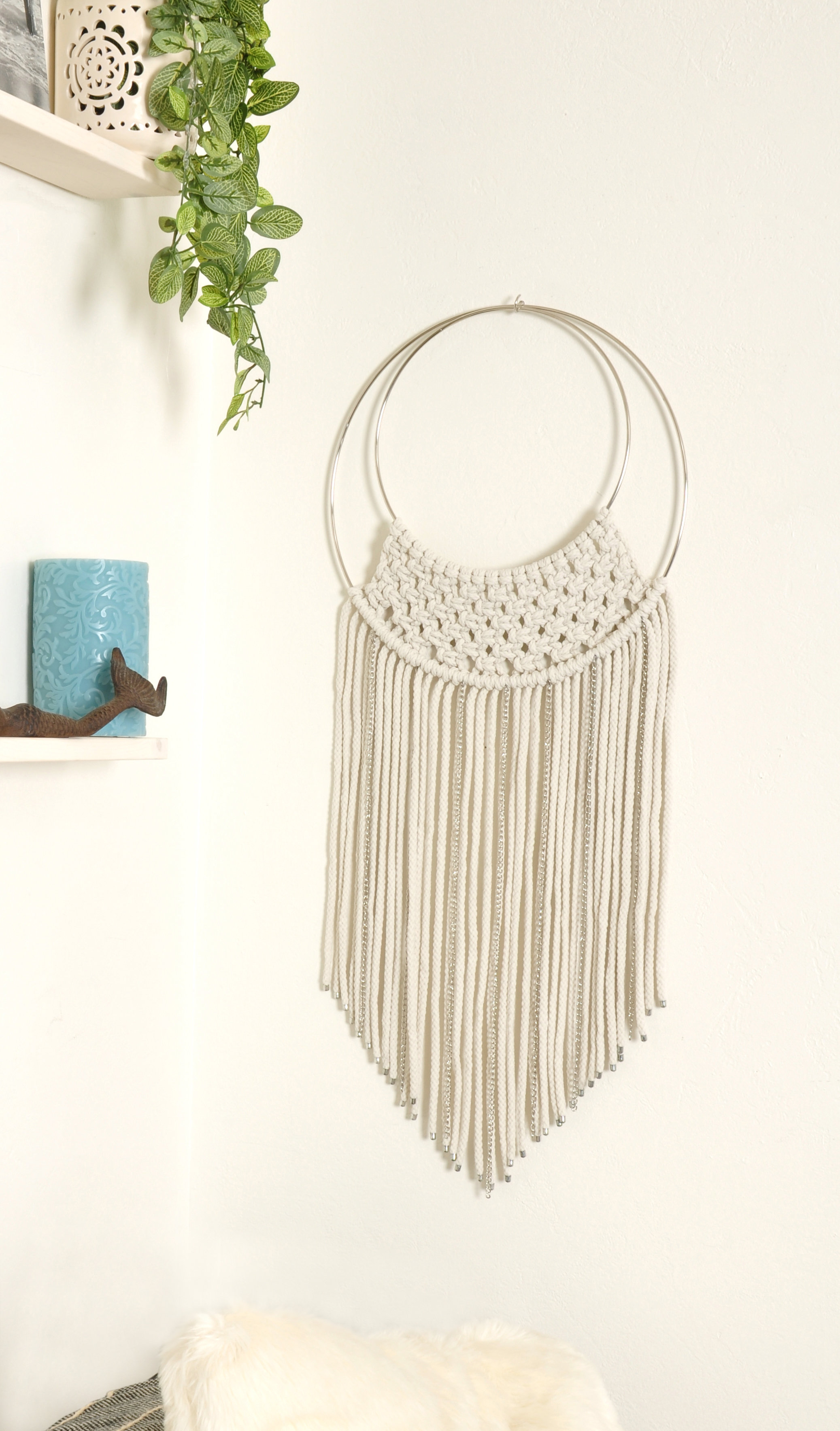 Bungalow Rose Metal Accented Macrame Wall Hanging Wayfair