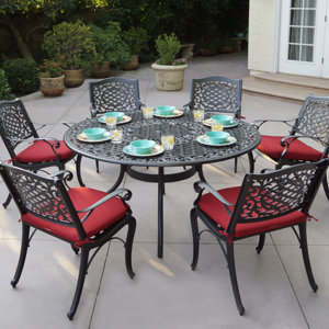 Appleby 7 Piece Metal Dining Set with Cushions