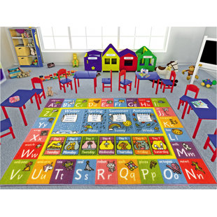 Educational Rugs You Ll Love Wayfair Ca Weranna Abc Seasons Months And Days Of The Week Educational Learning Blue Yellow Indoor Outdoor Area Rug