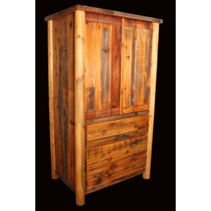 Barnwood 3 Drawer with Round Legs Armoire by Utah Mountain