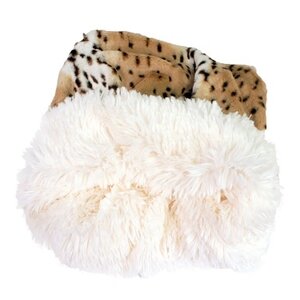 Snow Leopard Shag Dog Pouch