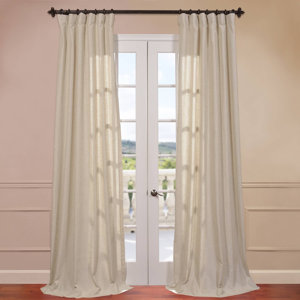 Hilo Natural Linen Rod Pocket Single Curtain Panel