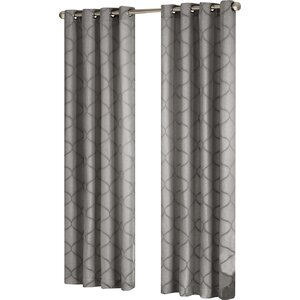 Annalie Geometric Semi-Sheer Grommet Single Curtain Panel