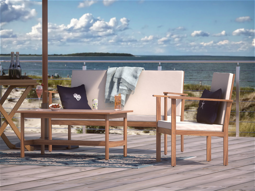 Beachcrest Home Lakeside 4 Piece Sofa Set with Cushions & Reviews Wayfair