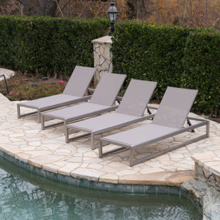 Mesh Outdoor Chaise Lounge Wayfair Roberson Outdoor Mesh Chaise Lounge Set Of 4