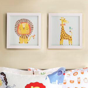 Safari Fun 2 Heart Strings Framed Art (Set of 2)