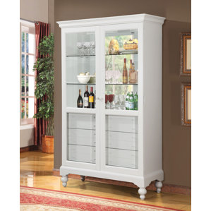 Ardsley Lighted Curio Cabinet by Rosecliff Heights