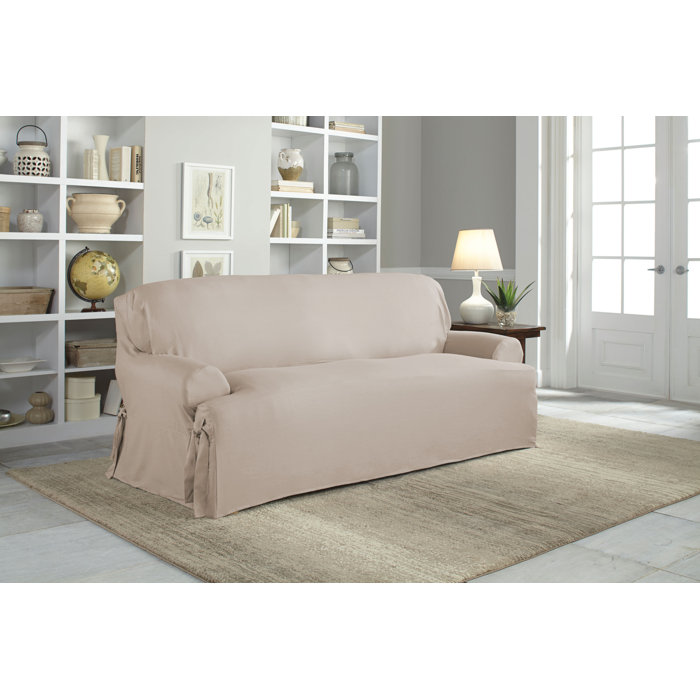 Cotton Duck T Cushion Sofa Slipcover