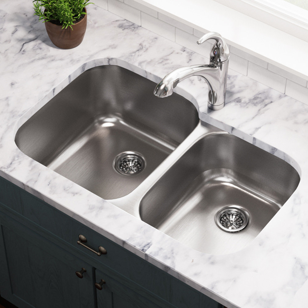Mrdirect Stainless Steel 32 X 21 Double Basin Undermount Kitchen 503l 16 Stainless Steel 32 X 21 Double Basin Undermount Kitchen Sink