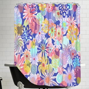 Floral Blues-1 Shower Curtain