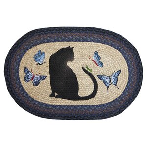 Cat/Grasshopper Printed Area Rug