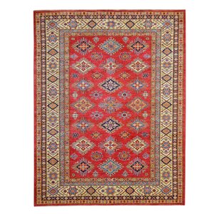 Kazak Hand-Knotted Red Area Rug