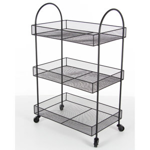 Quitman Metal Basket Bar Cart by Latit..