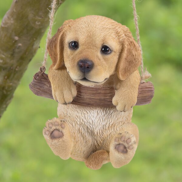 Hi-Line Gift Ltd. Hanging Golden Retriever Puppy Statue ...