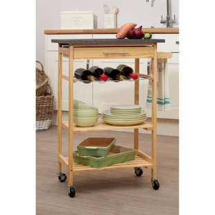 Kitchen Islands Trolleys Wayfair Co Uk Wybron Kitchen Trolley With Granite Top