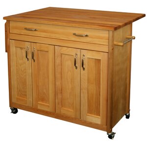 Remsen Kitchen Island with Wood Top