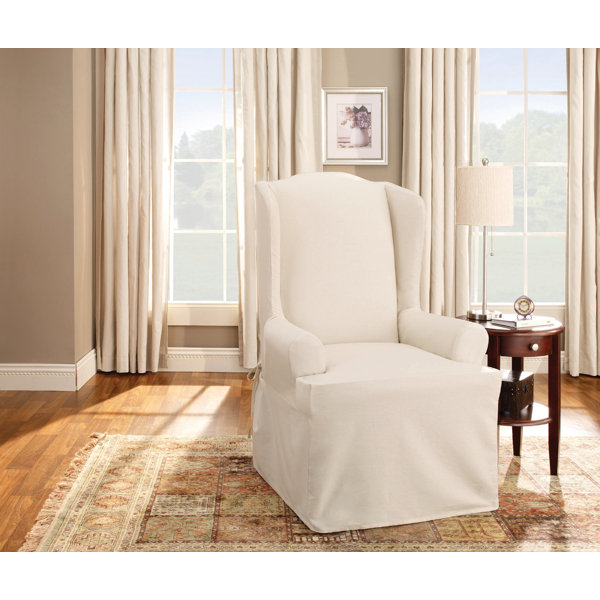 Sure Fit Cotton Duck TCushion Wingback Slipcover & Reviews Wayfair