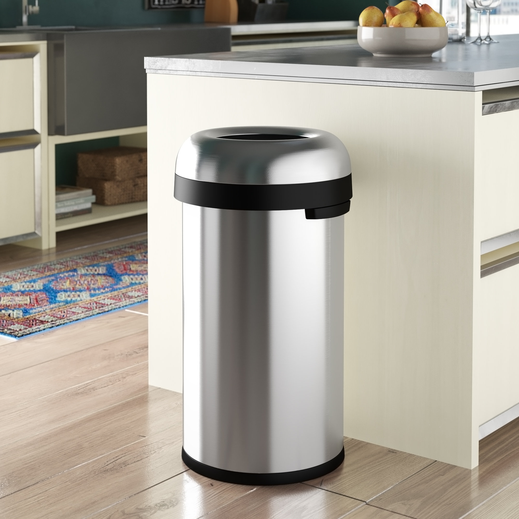 Simplehuman 16 Gallon Bullet Open Trash Can Heavy Gauge Brushed Simplehuman 16 Gallon Bullet Open Trash Can Heavy Gauge Brushed Stainless Steel Reviews Wayfair