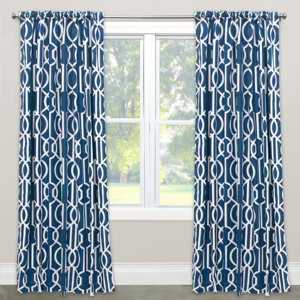 Geometric Semi-Sheer Rod Pocket Single Curtain Panel