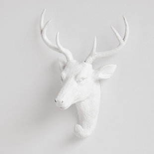 White Deer Head Wayfair Resin Deer Head Wall Hook