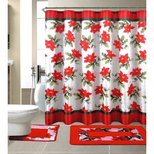 15 Piece Christmas Shower Curtain Set