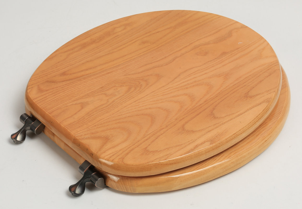 PlumbingTechnologiesLLC Designer Solid Oak Wood Round Toilet Seat & Reviews | Wayfair