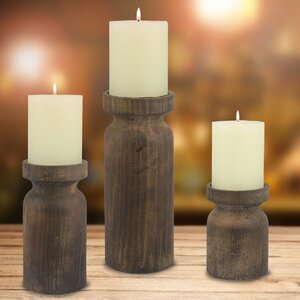 Wood/Metal Candlestick