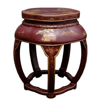 Oriental Furniture Asian Lacquer Blossom Stool & Reviews | Wayfair