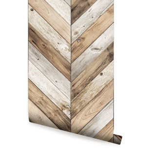 Faux Wood Wall L And Stick Wayfair Ansel Chevron 4 L X 24 W And Stick Wallpaper Roll