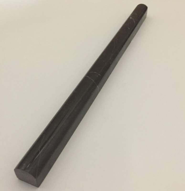 Ephesus Stones 12 X 0 75 Marble Bullnose Tile Trim In Taurus Black 12 X 0 75 Marble Bullnose Tile Trim In Taurus Black