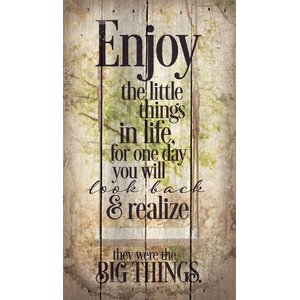'Enjoy the Little Things' by Tonya Gunn Textual Art on Plaque