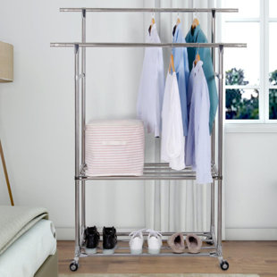 Double Rods Rolling Garment Rack