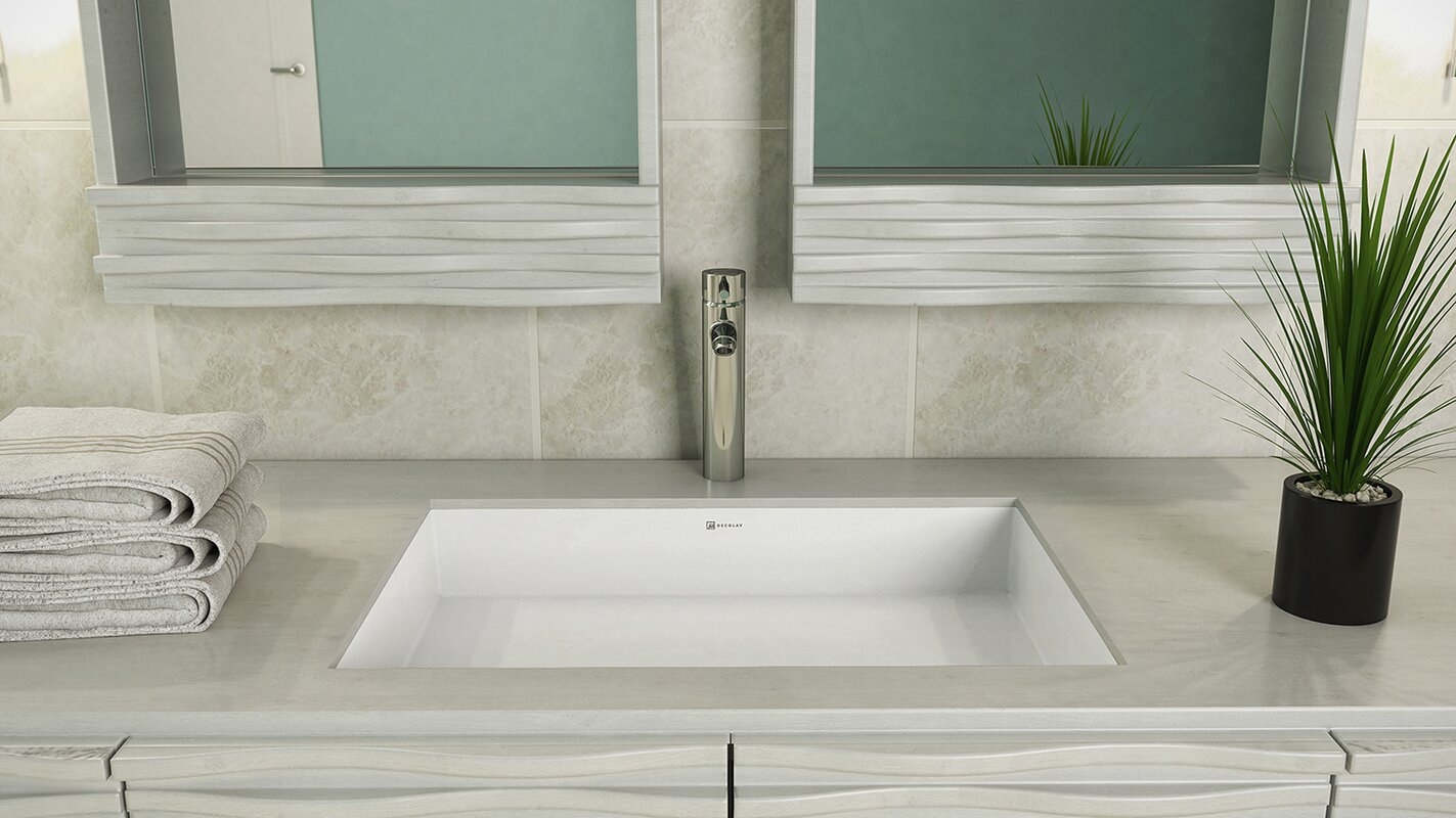 rectangular undermount bathroom sink with overflow