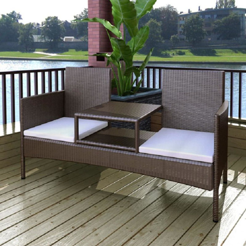 Ivy Bronx Pearisburg Rattan Garden Bench | Wayfair