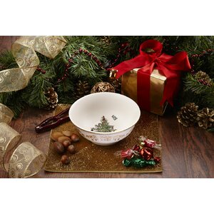 Christmas Tree Gold Bowl