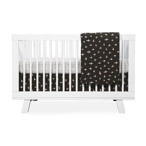 Tuxedo Monochrome Grid Fitted Crib Sheet