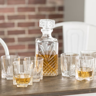 Bourbon Decanter Wayfair Adira 7 Piece Whiskey Tumbler And Decanter Set