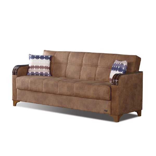 Laude Run Meaney Microsuede Sofa Bed Wayfair