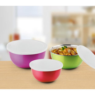 Microwave Safe Plastic Bowls Wayfair Microwave Safe Stainless Steel Bowls 6pc Set
