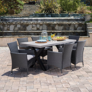 Advika Outdoor 7 Piece Dining Set with Cushions