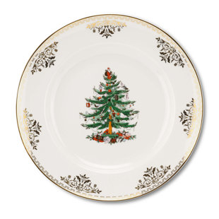 Christmas Tree Gold Dinner Plate Set Of 4 Christmas Tree Gold Dinner Plate Set Of 4