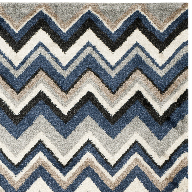 Safavieh Tahoe Grey / Light Blue Geometric Rug & Reviews Wayfair