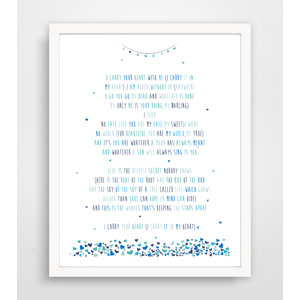 Jermaine I Carry Your Heart with Me Ee Cummings Poem Paper Print
