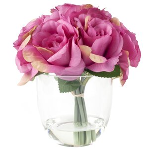Rose Arrangement in Glass Vase