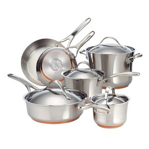 Nouvelle Copper Stainless Steel 10 Piece Cookware Set