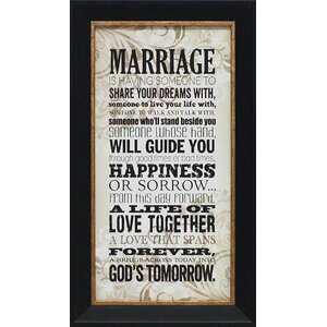 Marriage by Tonya Framed Textual Art