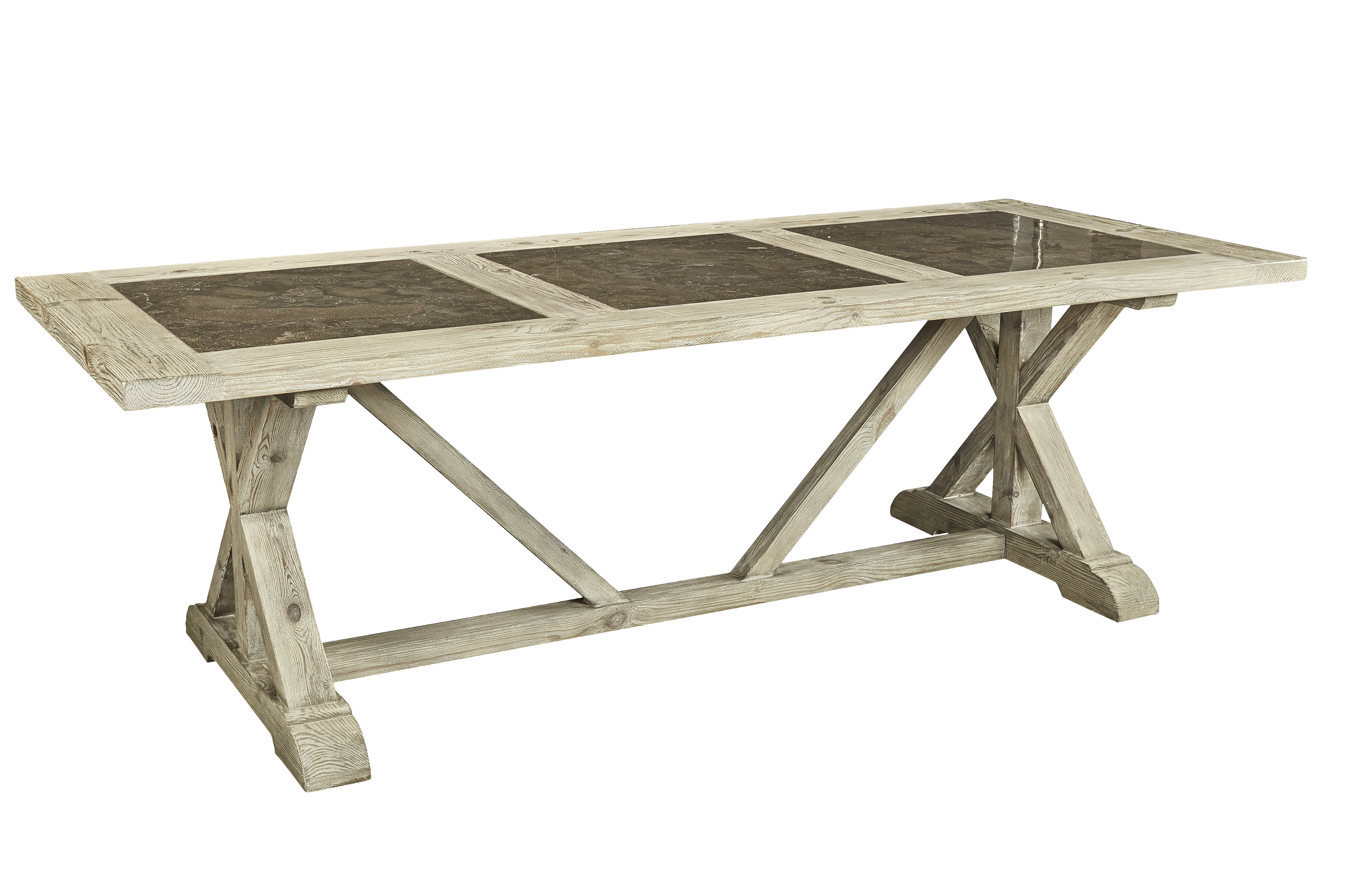 Gracie Oaks Zana Tri Stone Solid Wood Dining Table Wayfair