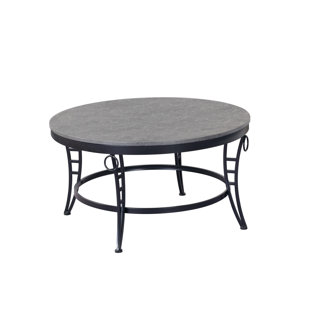 Coffee Table Rounded Corners Wayfair Ca Emerald Home Emmerson Cathedral Grey And Black 35 Coffee Table With Round Top Metal Legs