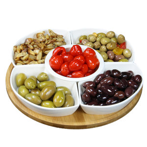 Signature 6 Piece Lazy Susan Appetizer and Condiment Server Set